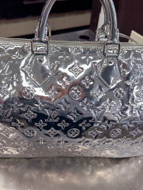 Louis Vuitton Silver Vernis Alma Handbag